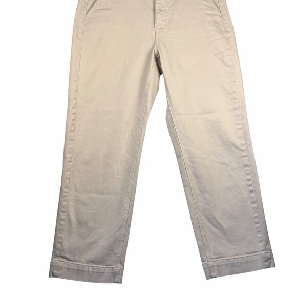 EVERLANE WOMENS THE UTILITY STRAIGHT-LEG CROP PANT Bone SZ 10 Minimalist Chic - Picture 6 of 9